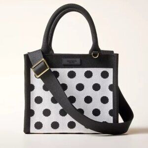 Kate Spade Polka Dot Knit Crossbody Bag Purse Black Dots White Target Heart Rose
